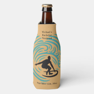 Personalised Bottle Cooler Bachelor Surf Weekend