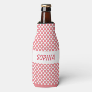 Personalised Bottle Cooler Polka Dots Your Colour