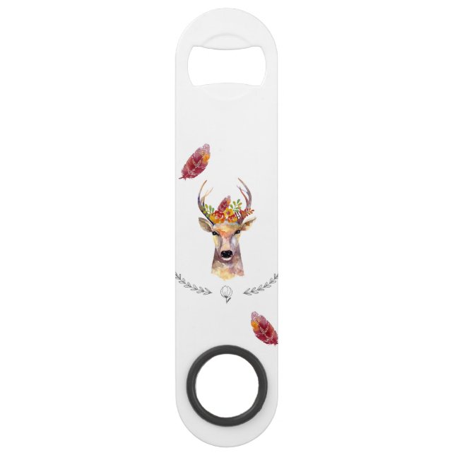Personalised Bottle Opener boho deer Buck Head Bro (Front)