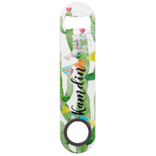 Personalised Bottle Opener Boho Llama Bohemian Cac