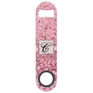 Personalised Bottle Opener Rose Gold Glitter