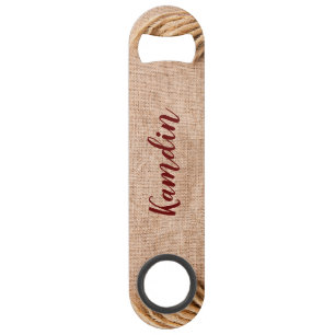 Personalised Bottle Opener Wheat on Burlap Sack Co