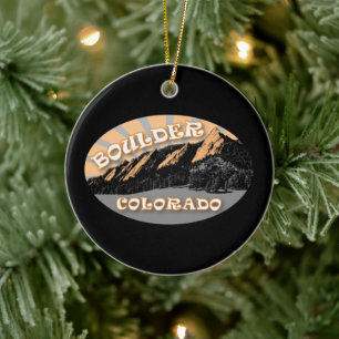 Personalised Boulder Colorado ~ The Flatirons Ceramic Tree Decoration