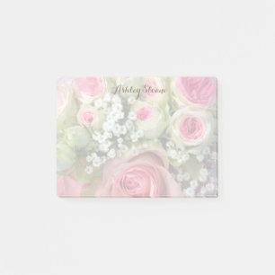 Personalised Bouquet of Pink Roses Post It Notes