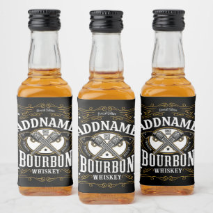 Personalised Bourbon Vintage Guns Whiskey Label