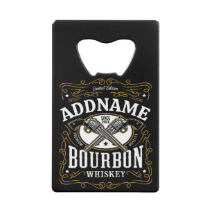 Personalised Bourbon Vintage Guns Whiskey Label