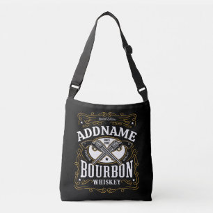 Personalised Bourbon Vintage Guns Whiskey Label Crossbody Bag