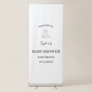 Personalised Bow Baby Shower Welcome Retractable Banner