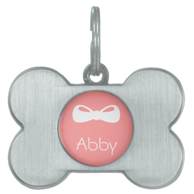 Personalised Bow Pet Tag (Front)