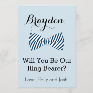Personalised Bow Tie Ring Bearer Proposal Card