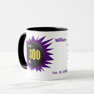 Personalised Bowling 300 Game, Bowling Ball Theme, Mug