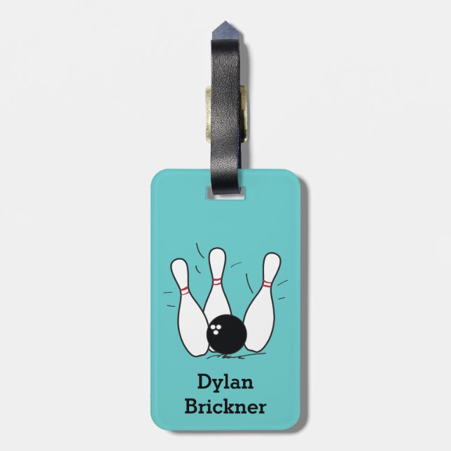 Personalised Bowling Bag Tag (Back Vertical)