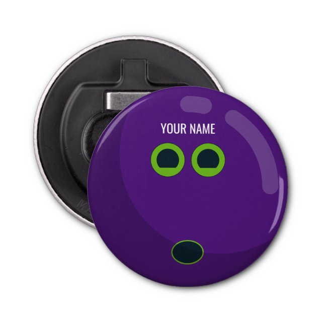 Personalised Bowling Ball Custom Colours Bottle Opener (Front)