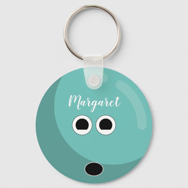 Personalised Bowling Ball | Custom Colours Key Ring (Front)