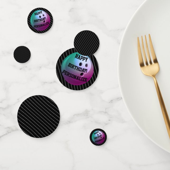 Personalised Bowling Ball Happy Birthday Confetti (Group)