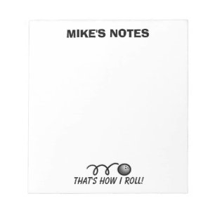 Personalised bowling ball template memo writing notepad