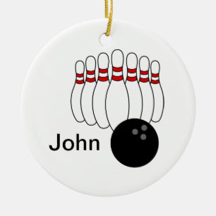 Personalised Bowling Ceramic Tree Decoration