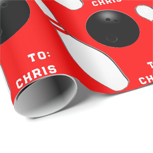 Personalised Bowling Gift Wrapping Paper (Roll Corner)
