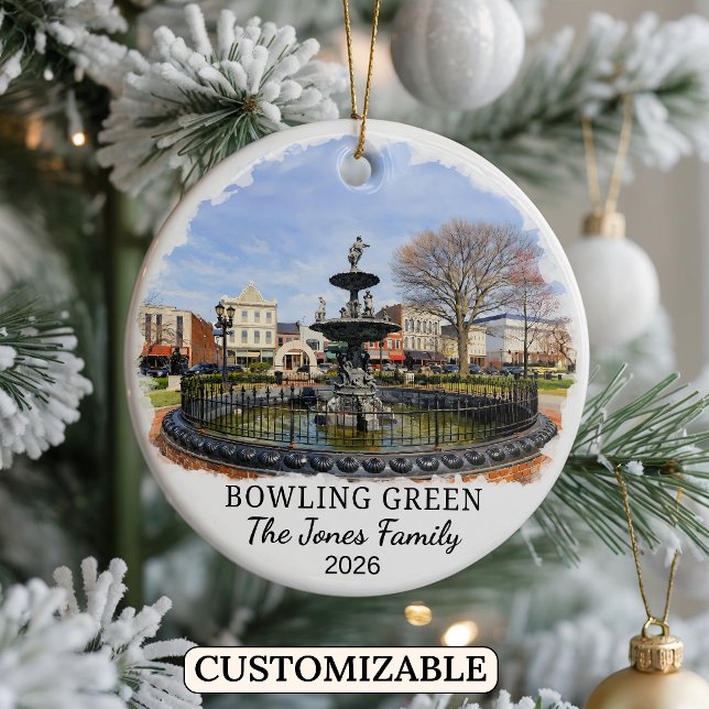 Personalised Bowling Green Ornament, Kentucky Ceramic Tree Decoration (Creator Uploaded)