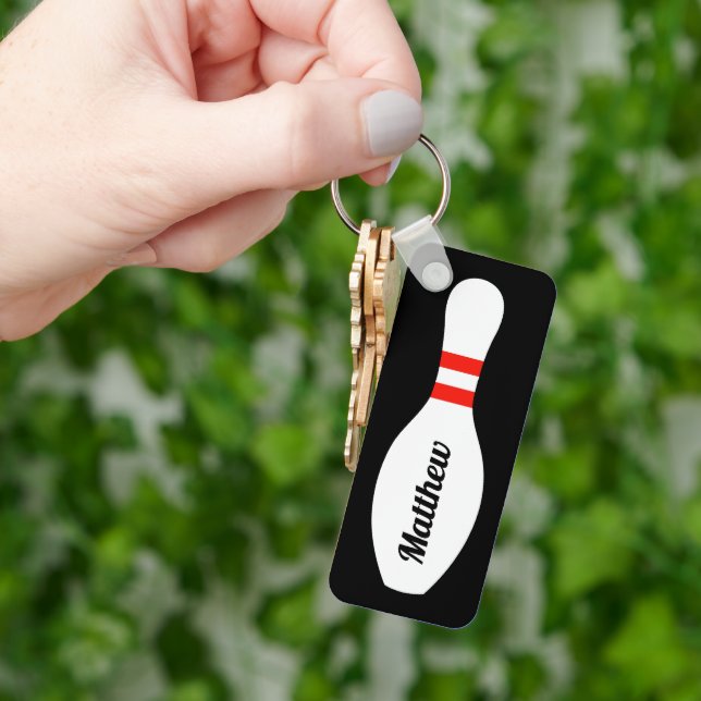 Personalised bowling pin keychain for bowler (Hand)