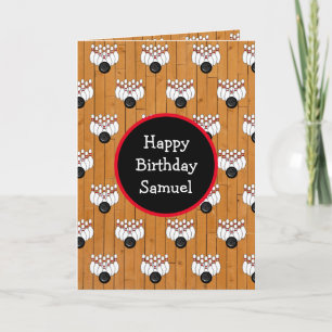 Personalised Bowling Themed Birthday Card