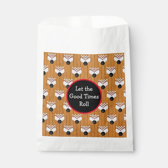 Personalised Bowling Themed Birthday     Favour Bags (Front)
