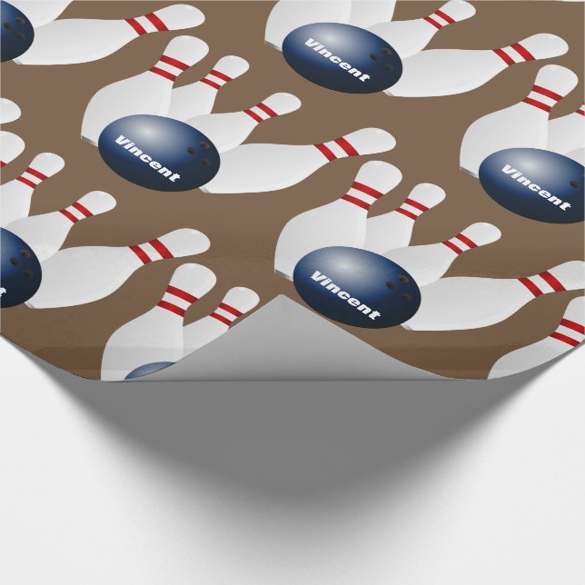 Personalised Bowling Wrapping Paper (Corner)
