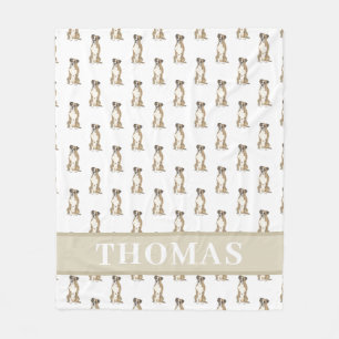 Personalised Boxer (Brindle)  Fleece Blanket