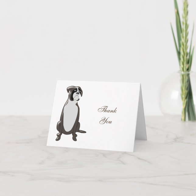 Personalised Boxer Design Thank You Card (Front)
