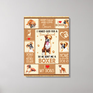 Personalised Boxer Dog Blanket, Canvas Print