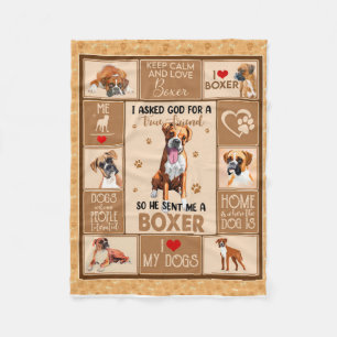 Personalised Boxer Dog Blanket, Dog Lover Gift Fleece Blanket