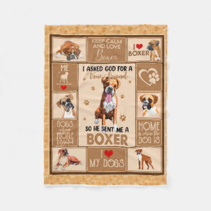 Personalised Boxer Dog Blanket, Dog Lover Gift Fleece Blanket