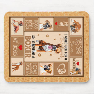 Personalised Boxer Dog Blanket, Dog Lover Gift Mouse Mat