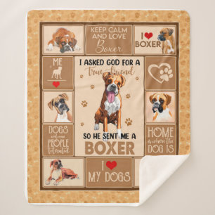 Personalised Boxer Dog Blanket, Dog Lover Gift Sherpa Blanket