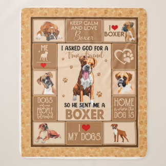 Personalised Boxer Dog Blanket, Dog Lover Gift Sherpa Blanket