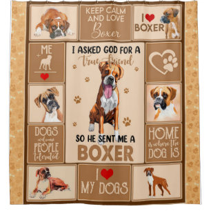 Personalised Boxer Dog Blanket, Dog Lover Gift Shower Curtain