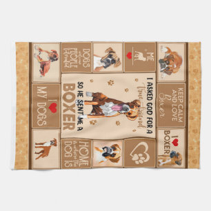 Personalised Boxer Dog Blanket, Dog Lover Gift Tea Towel