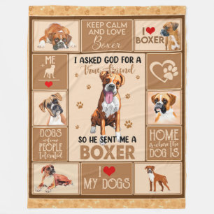 Personalised Boxer Dog Blanket, Fleece Blanket