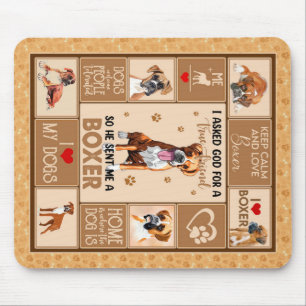 Personalised Boxer Dog Blanket, Mouse Mat