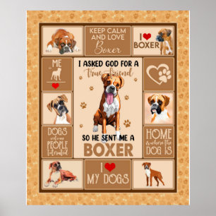 Personalised Boxer Dog Blanket Poster