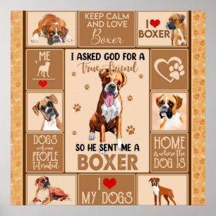 Personalised Boxer Dog Blanket, Poster