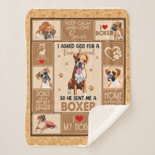 Personalised Boxer Dog Blanket, Sherpa Blanket