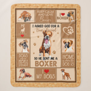 Personalised Boxer Dog Blanket, Sherpa Blanket