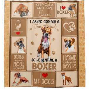Personalised Boxer Dog Blanket, Shower Curtain