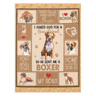 Personalised Boxer Dog Blanket, Tablecloth