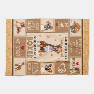 Personalised Boxer Dog Blanket Tea Towel