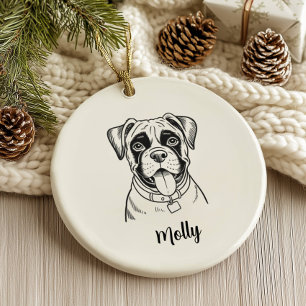Personalised Boxer Dog Christmas Ceramic Tree Decoration