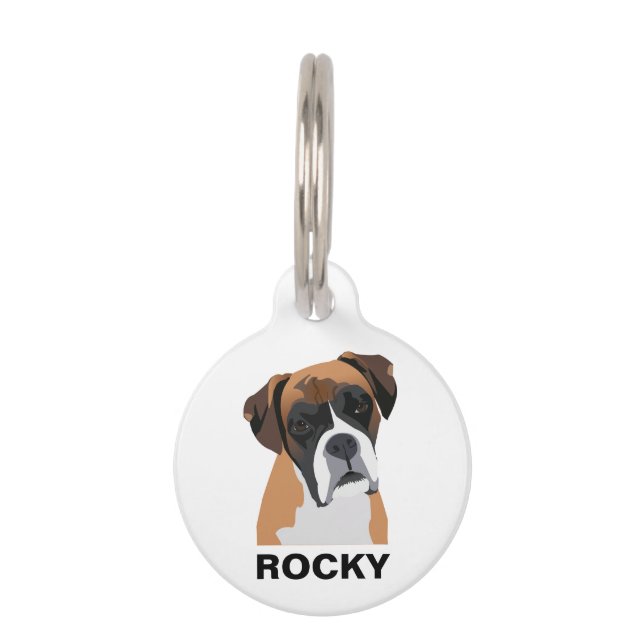 Personalised Boxer Dog Pet Tag (Front)