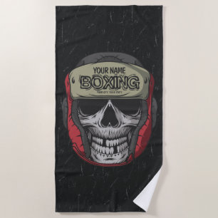 Personalised Boxer Fight Club Skeleton Boxing Gym Beach Towel