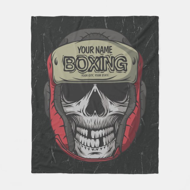 Personalised Boxer Fight Club Skeleton Boxing Gym  Fleece Blanket (Front)